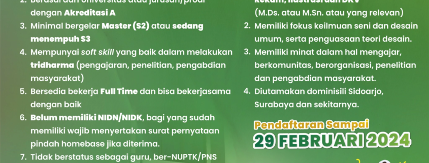 Rekrutmen Dosen Program Studi Desain Komunikasi Visual 1