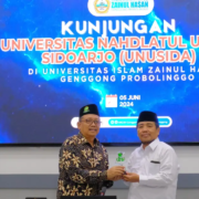 Rektor Unusida, Dr. H. Fatkul Anam, M.Si bersama Rektor Unzah, KH Dr Abdul Aziz Wahab (Foto: Humas Unusida)