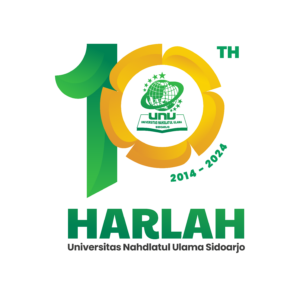 Unduh Logo Resmi Harlah ke-10 Universitas NU Sidoarjo - 1 Dekade di Sini 2